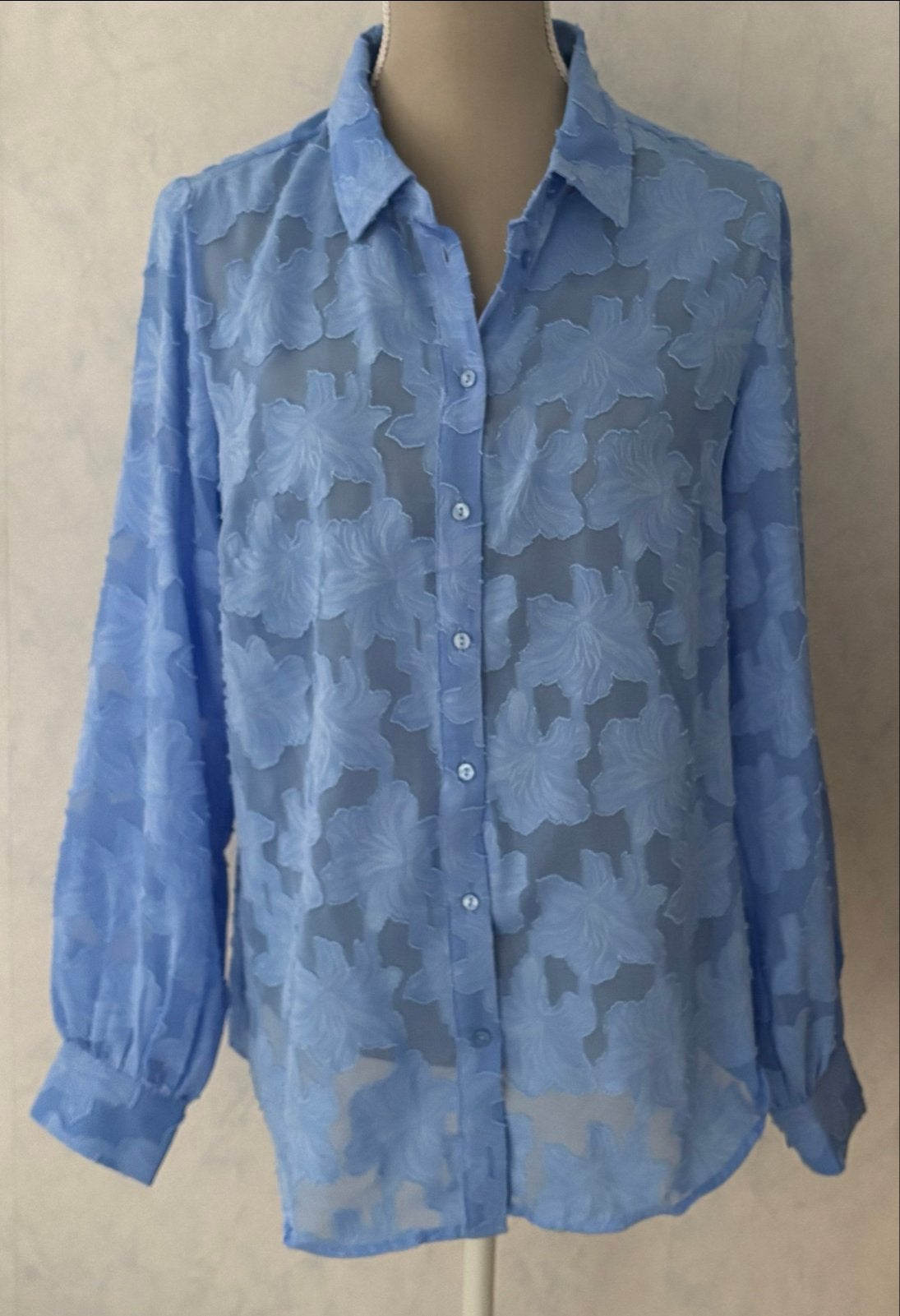 MS Mode blauwe blouse met bloemenprint, maat 38, Verzenden, Nieuw, Maat 38/40 (M), Blauw