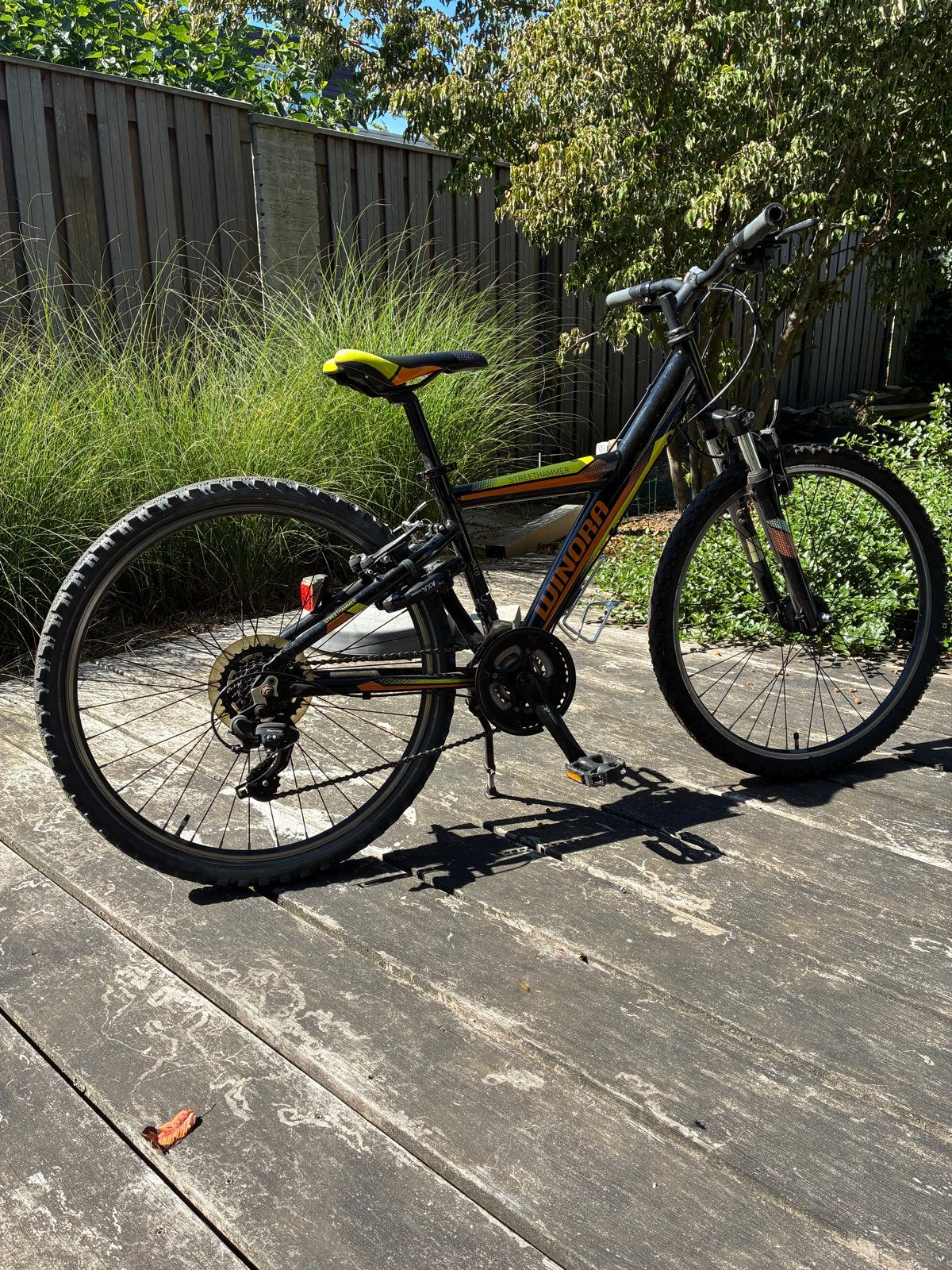 Winora mountainbike, zwart met geel/oranje accenten, Fietsen en Brommers, Fietsen | Mountainbikes en ATB, Gebruikt, 49 tot 53 cm