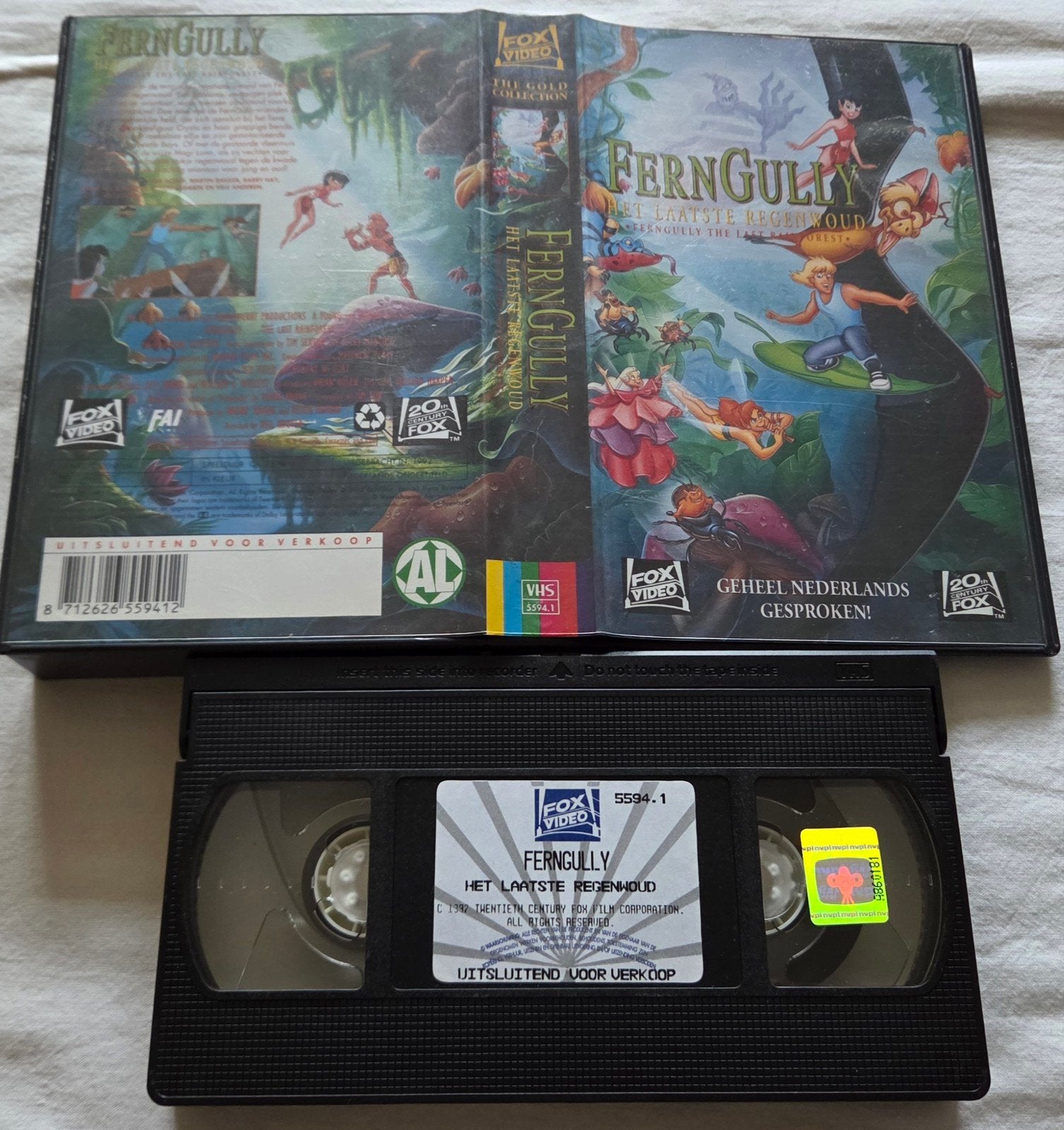 FernGully VHS Cartoon/Animatie, Alle leeftijden, Ophalen of Verzenden, Gebruikt, Actie en Avontuur