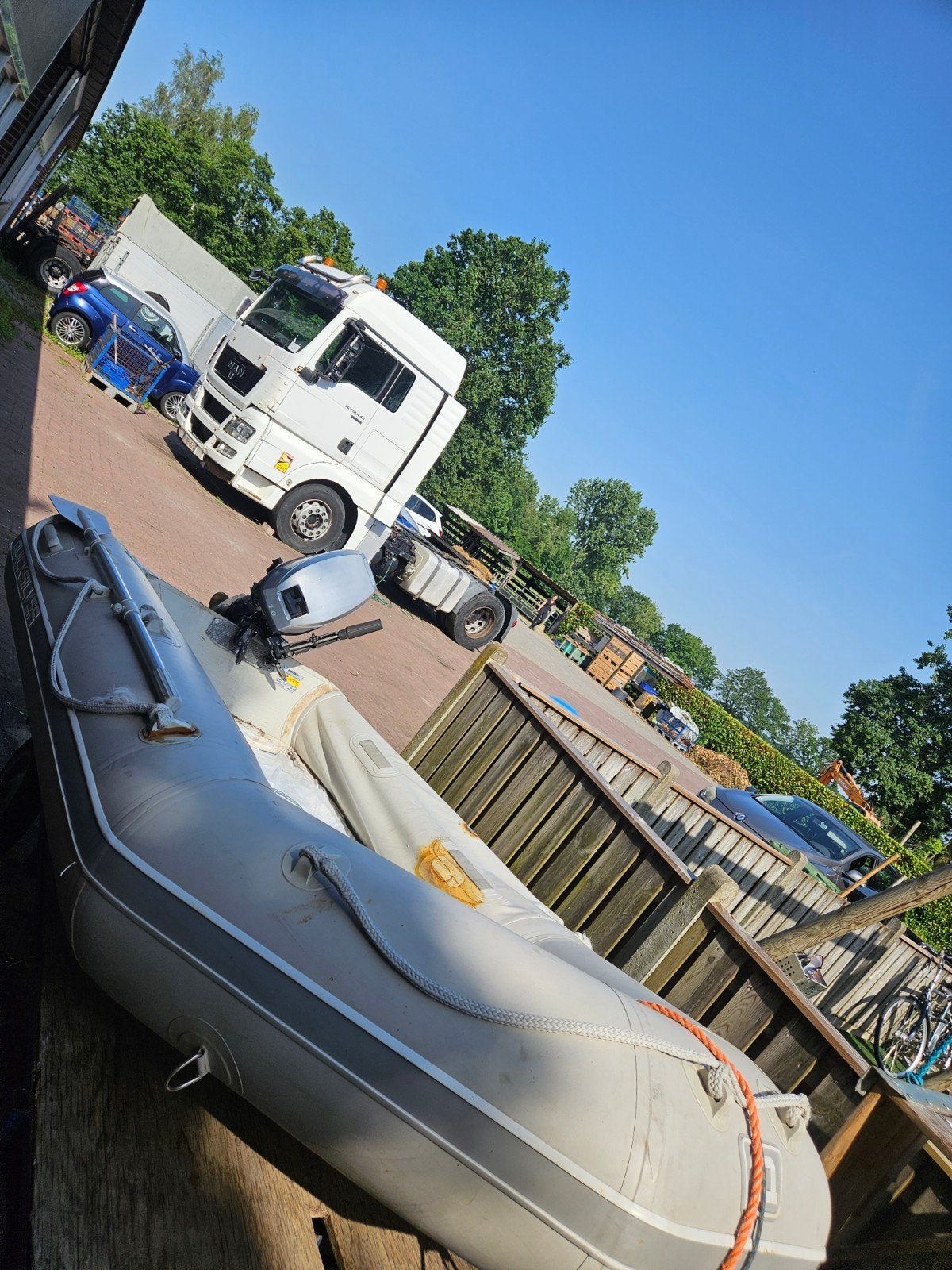 Quicksiver 310 met 9.9mercury 2tact, Watersport en Boten, Rubberboten, Gebruikt, Quicksilver, Hout, Afdekzeil, Brandstoftank, Inclusief motor