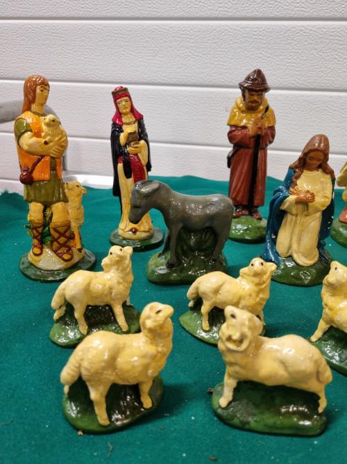Kerststal beelden vintage antiek ,[a551], Ophalen of Verzenden, 'T Olde Gre-j, Info@toldegrej.nl, Endepoelstraat 20f Didam
