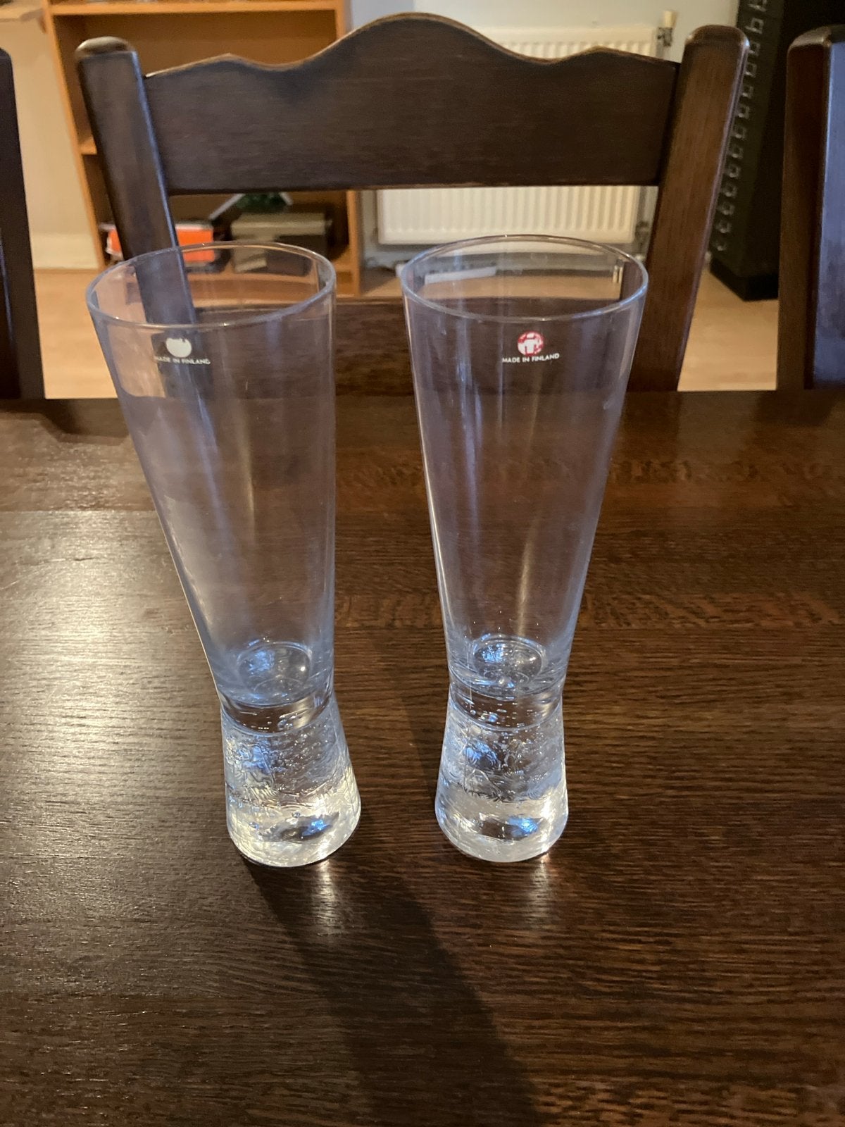 Set van 2 Iittala Ultima Thule bierglazen, Made in Finland, Ophalen