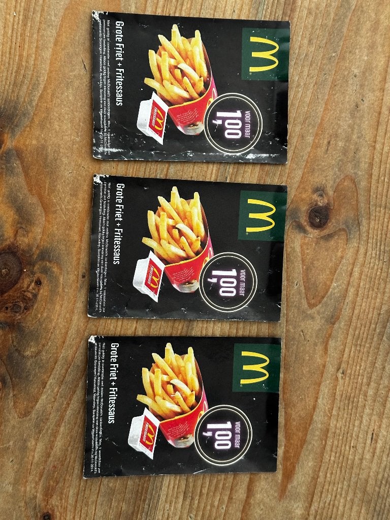 Kortingsbonnen Mc Donalds, Tickets en Kaartjes, Drie personen of meer, Kortingsbon