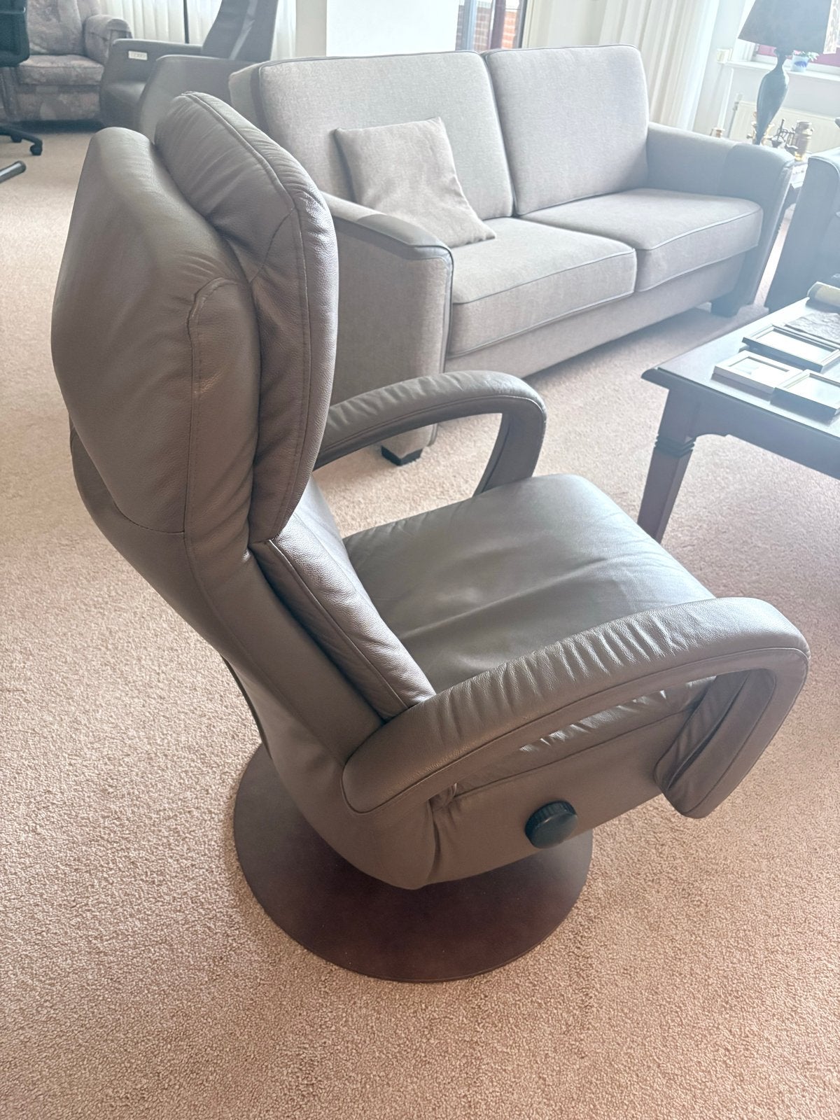 Comfortabele leren relaxfauteuil, Ophalen, Gebruikt, Overige kleuren, Leer