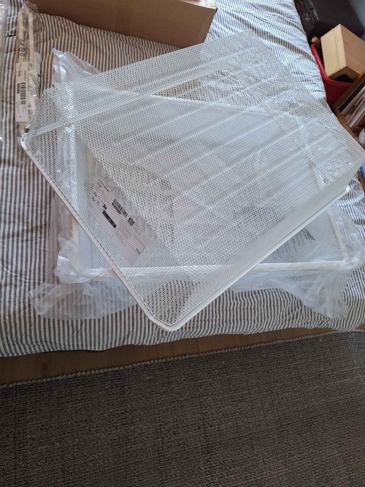Set van 3 IKEA Komplement draadmanden met rails, Huis en Inrichting, Ophalen of Verzenden, Nieuw, Metaal, Met lade(s)