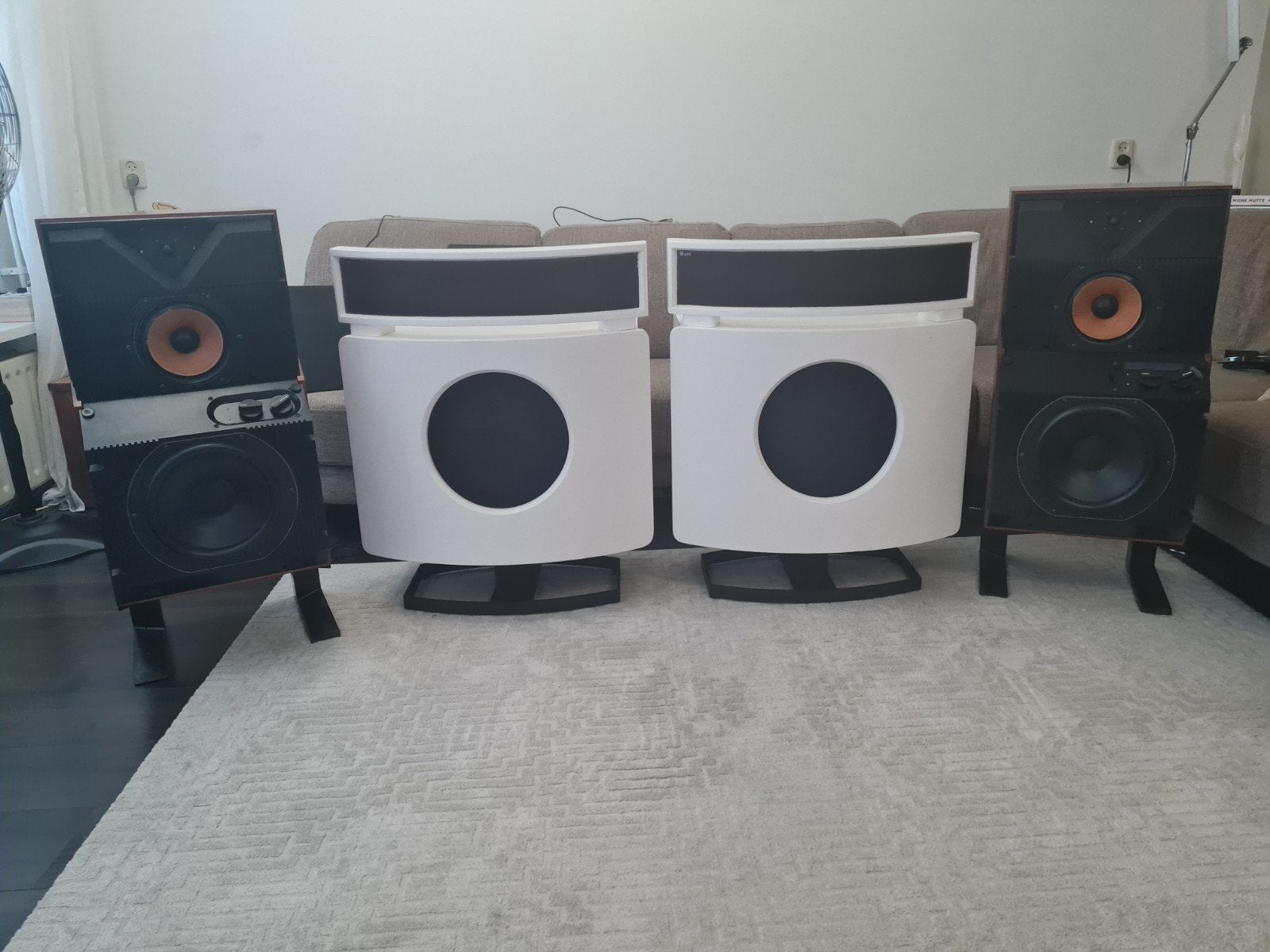 4x Vintage B&W Speakers, Audio, Tv en Foto, Luidsprekers, Ophalen, Stereo speakers, Gebruikt, 60 tot 120 watt
