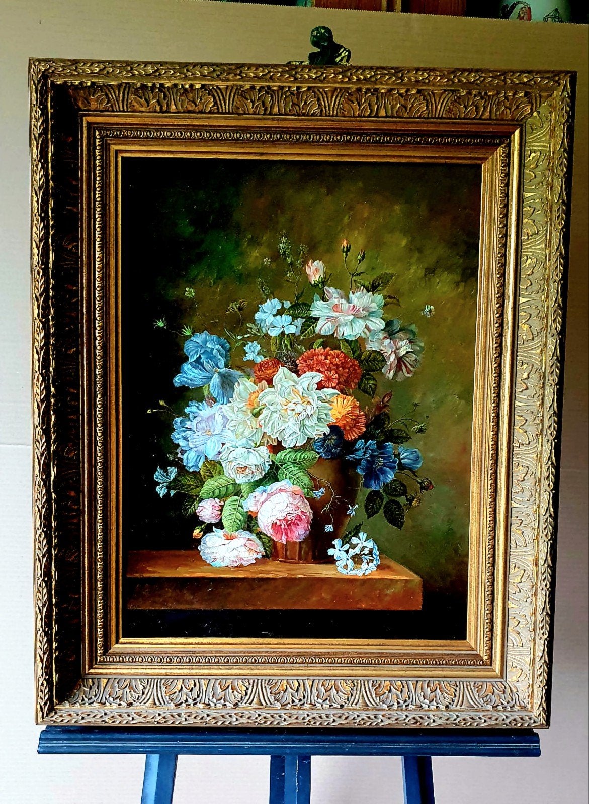 Schilderij: Boeket op paneel met bijpassende lijst, 42x52 cm, Ophalen