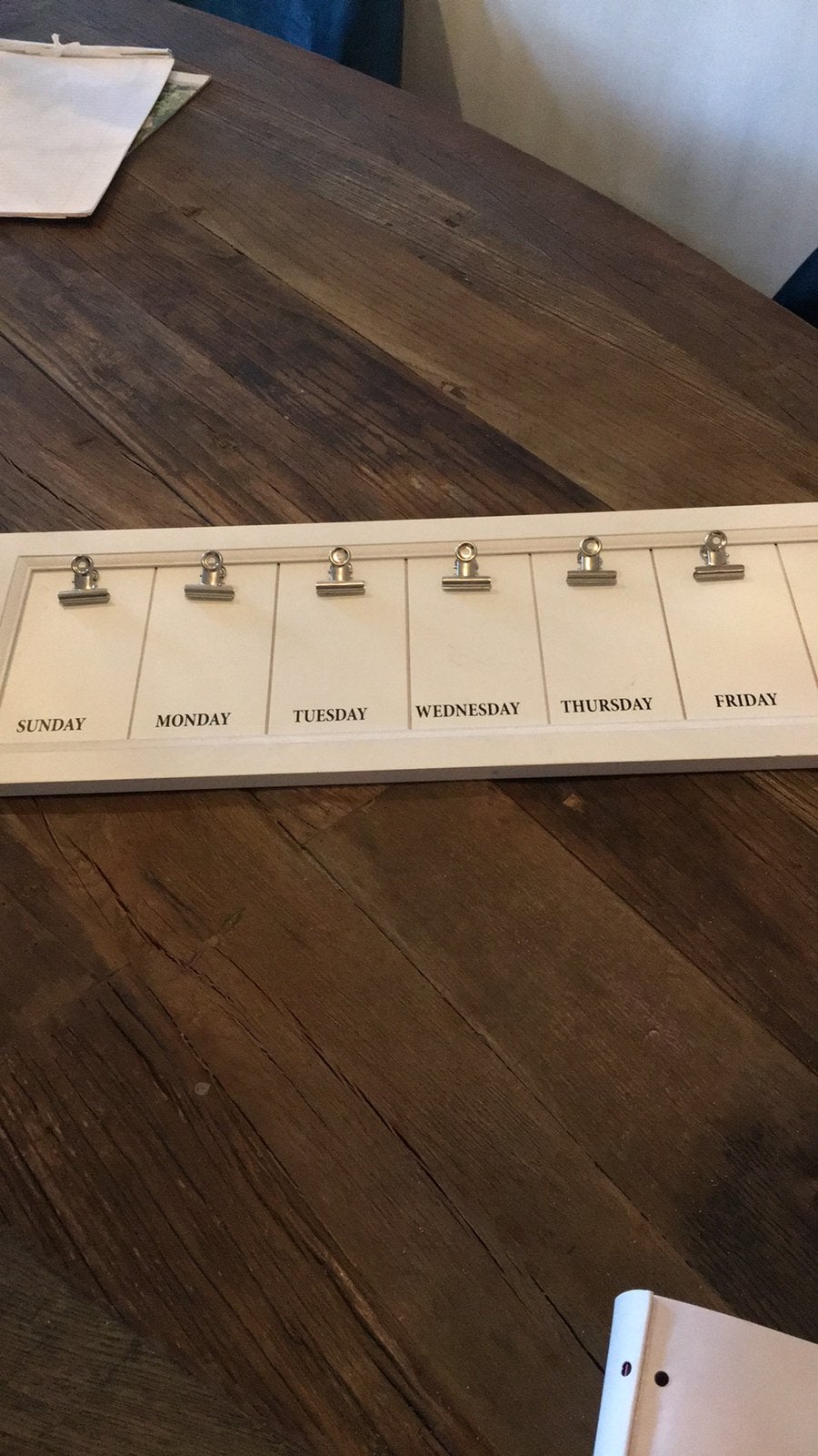 Houten memo bord met klemmen, Ophalen, Gebruikt