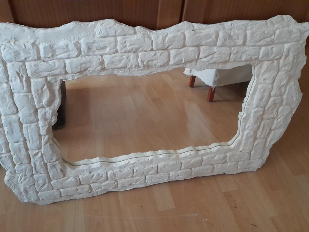 Spiegel met bakstenen frame, 103x64 cm, horizontaal/verticaa, Ophalen, Rechthoekig, 50 tot 100 cm, 100 tot 150 cm