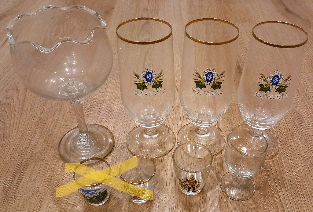 Set van 6 nieuwe glazen - Bier, Cocktail & Shot - €6 (BG), Verzamelen, Glas en Borrelglaasjes, Ophalen, Nieuw, Borrel- of Shotglas