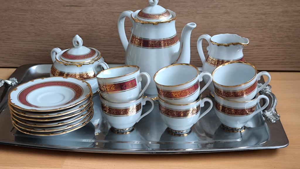 Haas & Czjzek Czechoslovakia vintage coffie set TOP STAAT, Ophalen of Verzenden