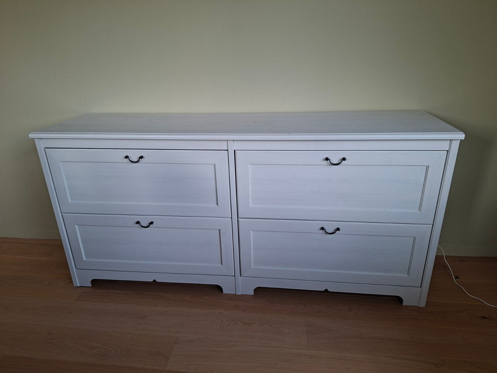 Witte kast met 4 lades - circa 170x40x80 cm, Huis en Inrichting, Ophalen, Gebruikt, Modern landelijk