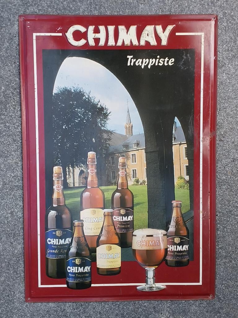 Reclamebord Chimay Trappisten, Ophalen of Verzenden, Gebruikt, Reclamebord, Plaat of Schild, Overige merken