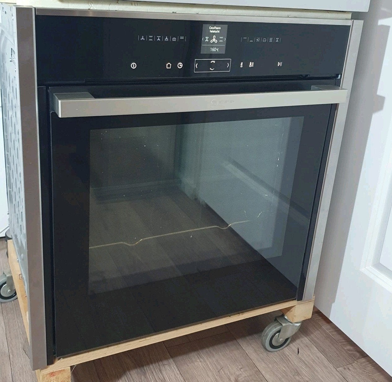 Neff inbouw oven met slide & hide deur 60cm hoog., Ophalen, Hete lucht, Zo goed als nieuw, Oven met grill