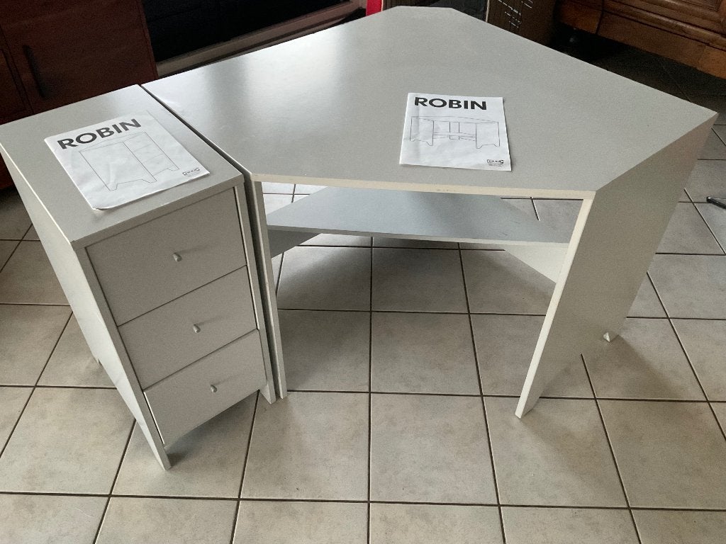 Hoekbureau, Huis en Inrichting, Gebruikt, Hoekbureau, IKEA, Grijs