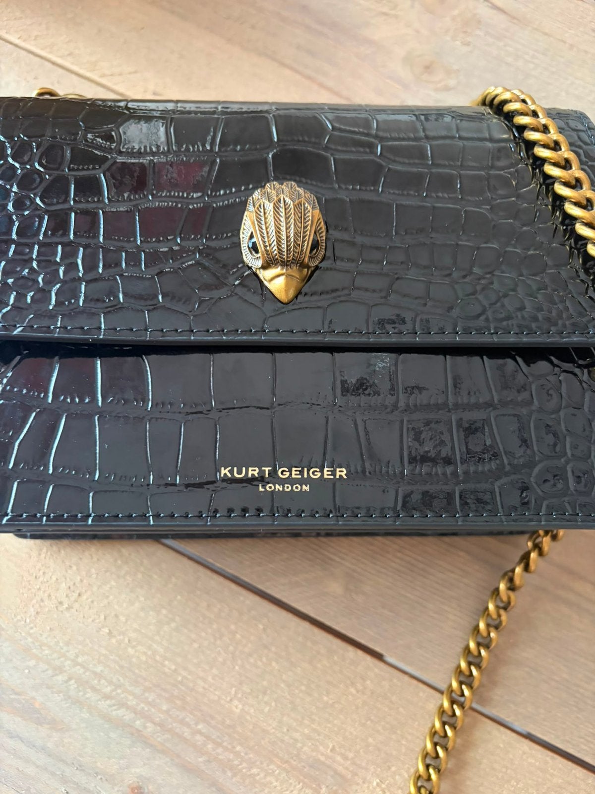 Kurt Geiger leren tas, Ophalen of Verzenden, Zo goed als nieuw, Zwart