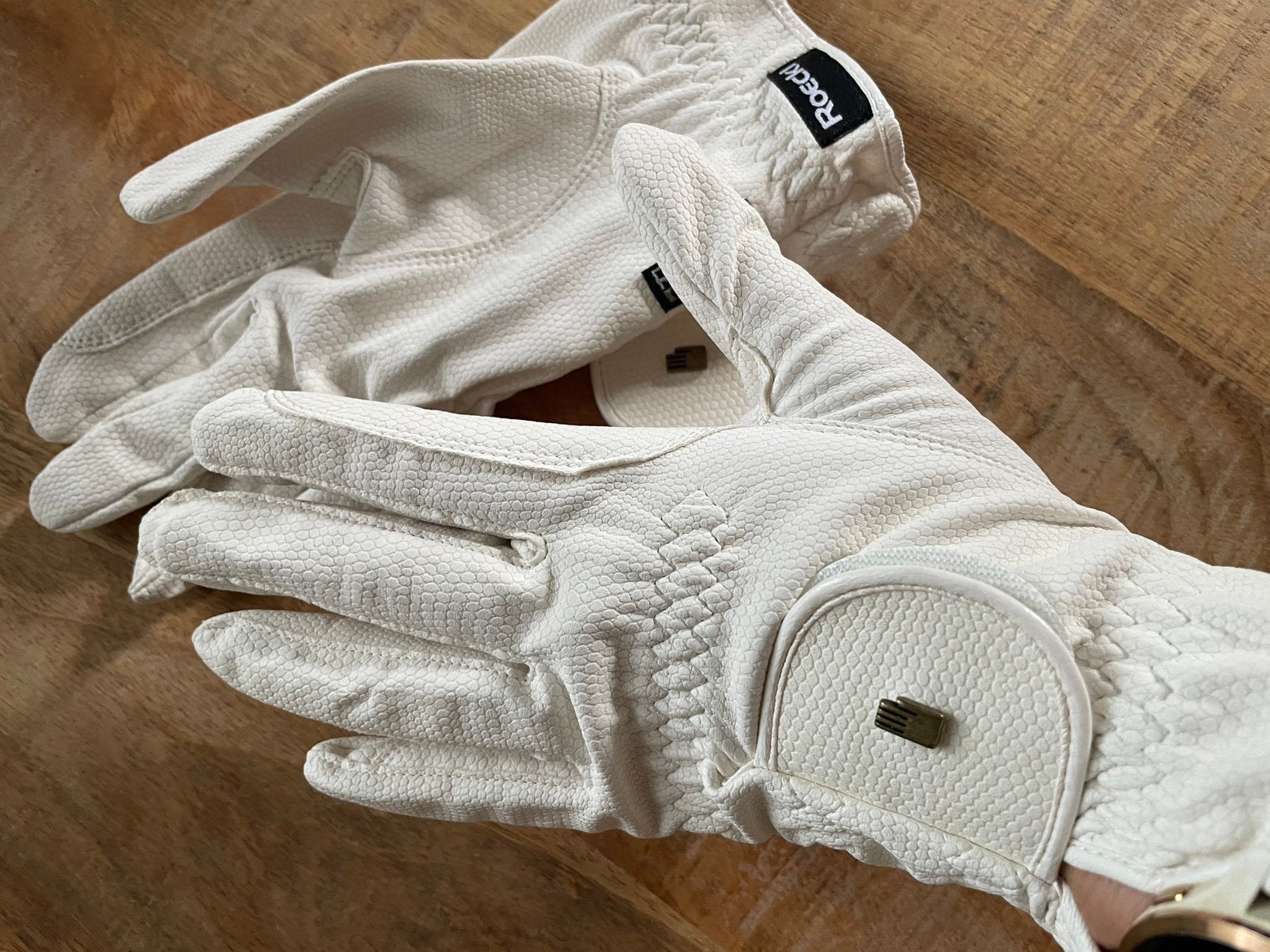 Roeckl rijhandschoenen Roeck-Grip wit, maat 8, Dressuur, Overige typen, Ophalen of Verzenden, Zo goed als nieuw