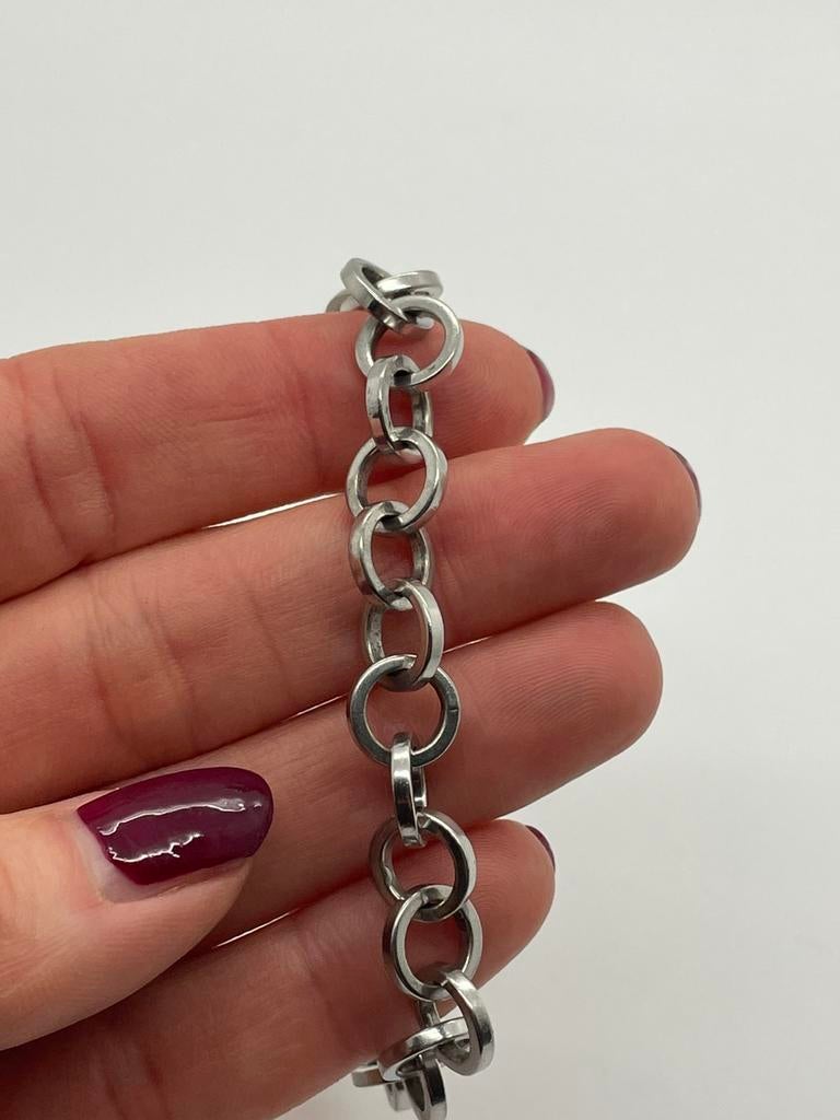 C699 Prachtige zilveren modernist armband, Sieraden, Tassen en Uiterlijk, Ophalen of Verzenden, X, Zilver, Zilver