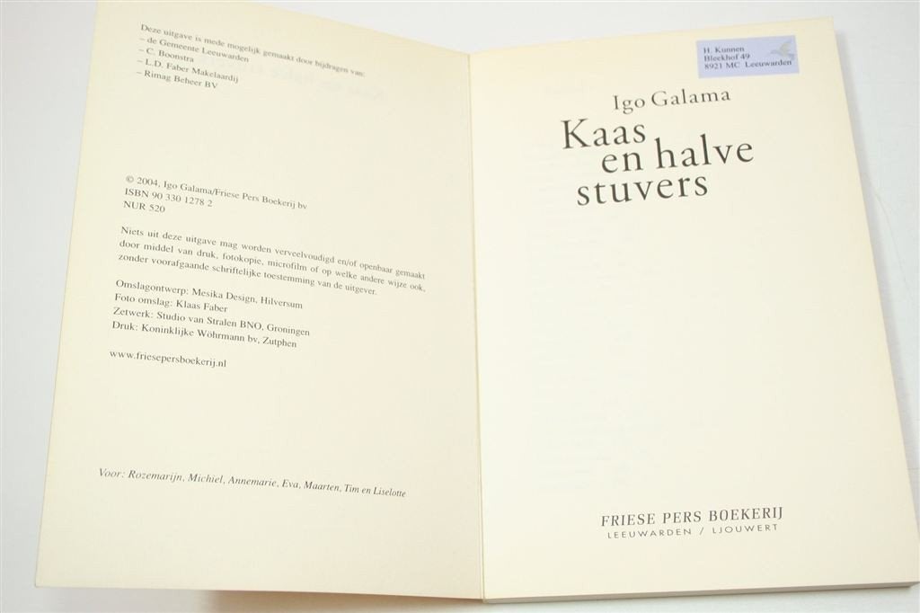 Kaas en Halve Stuvers — Jeugdherinneringen Leeuwarden, Ophalen of Verzenden, Gelezen