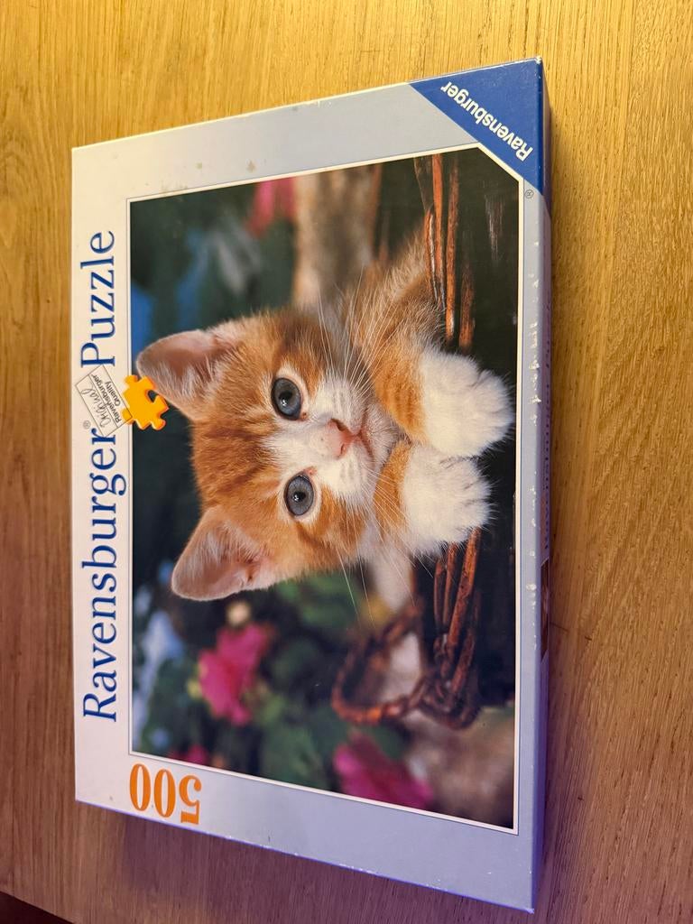 Ravensburger Legpuzzel 500 stukjes - Schattige Kat, Ophalen of Verzenden, 500 t/m 1500 stukjes, Zo goed als nieuw, Legpuzzel