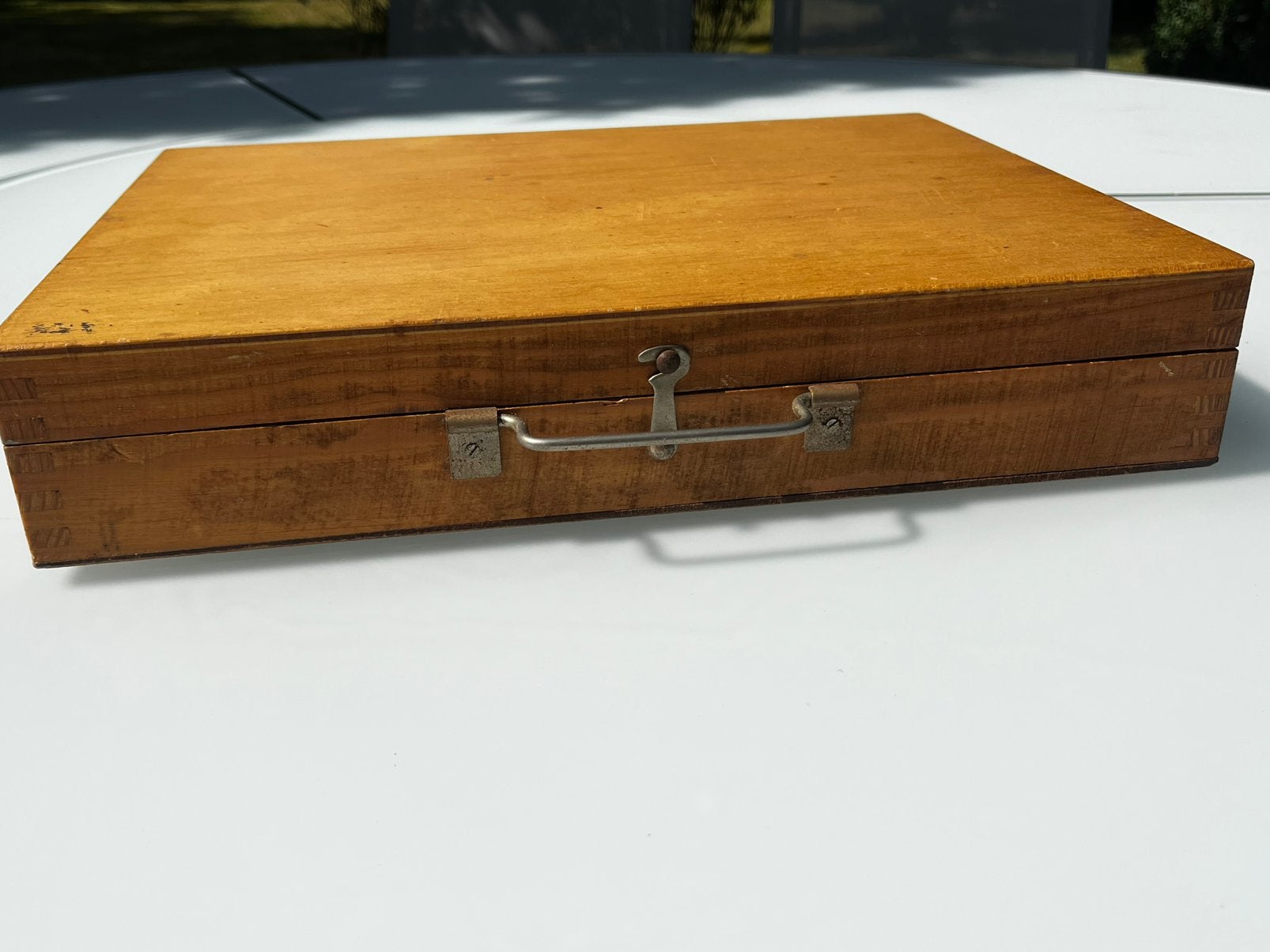 Vintage speelgoed timmermanskist houten box gereedschap, Ophalen of Verzenden