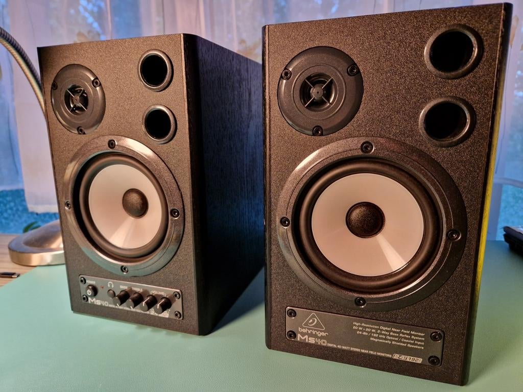 Behringer MS40 Actieve Studio Monitor Speakers (40W), Audio, Tv en Foto, Luidsprekers, Zo goed als nieuw, Minder dan 60 watt, Front, Rear of Stereo speakers