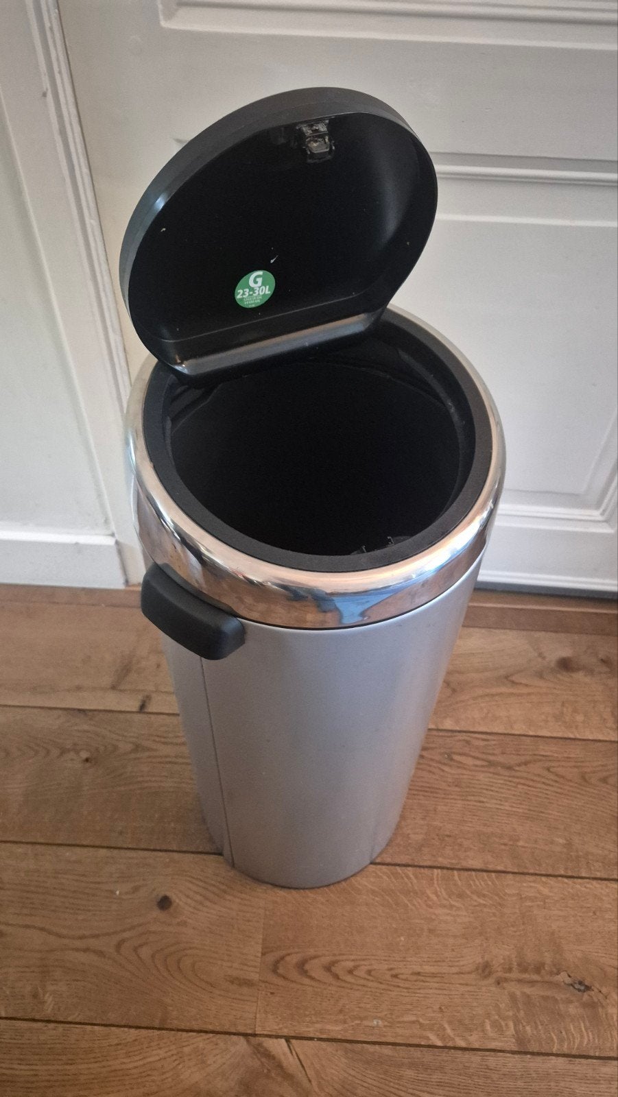 Brabantia prullenbak 20-30L, Ophalen, Zo goed als nieuw, Rvs