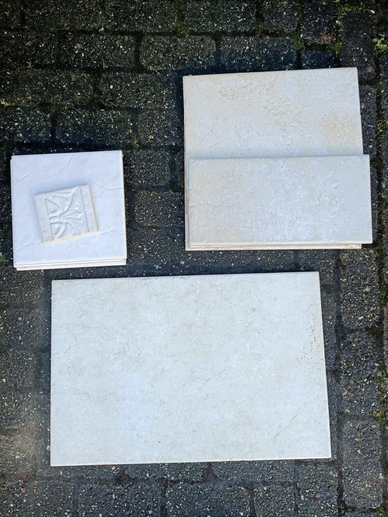 Restant tegels off white Engelse stijl., Nieuw, Ophalen of Verzenden, Minder dan 5 m², Wandtegels