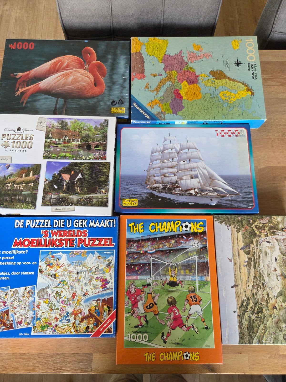 7 puzzels, Ophalen, 500 t/m 1500 stukjes, Zo goed als nieuw