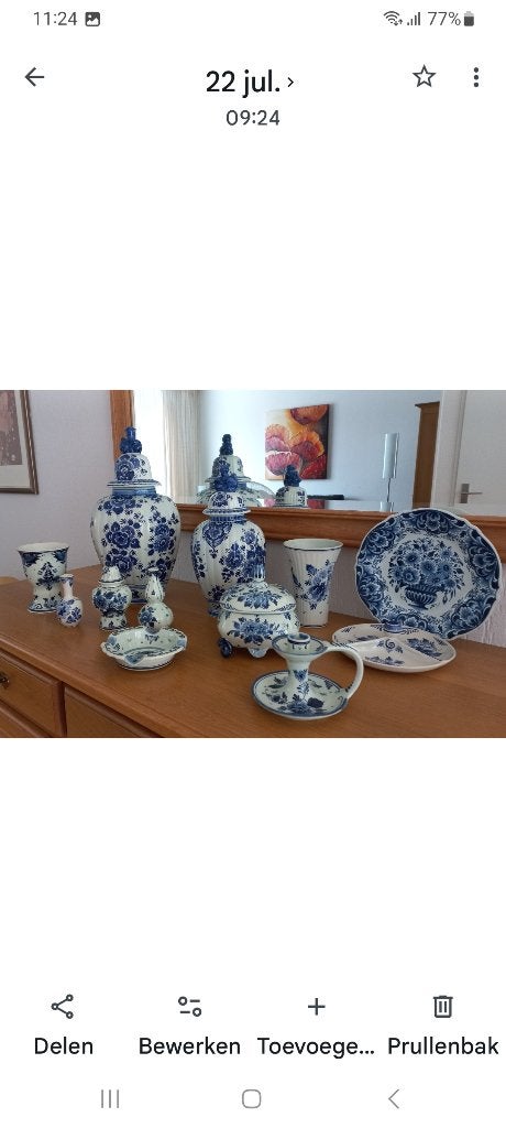 Delfts blauw, Ophalen