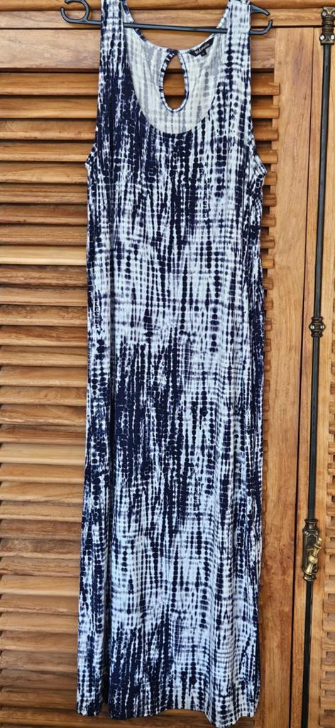 Mouwloos jurk lang ms mode maat xl blauw witte print, Kleding | Dames, Jurken, Ophalen of Verzenden, Zo goed als nieuw, Onder de knie