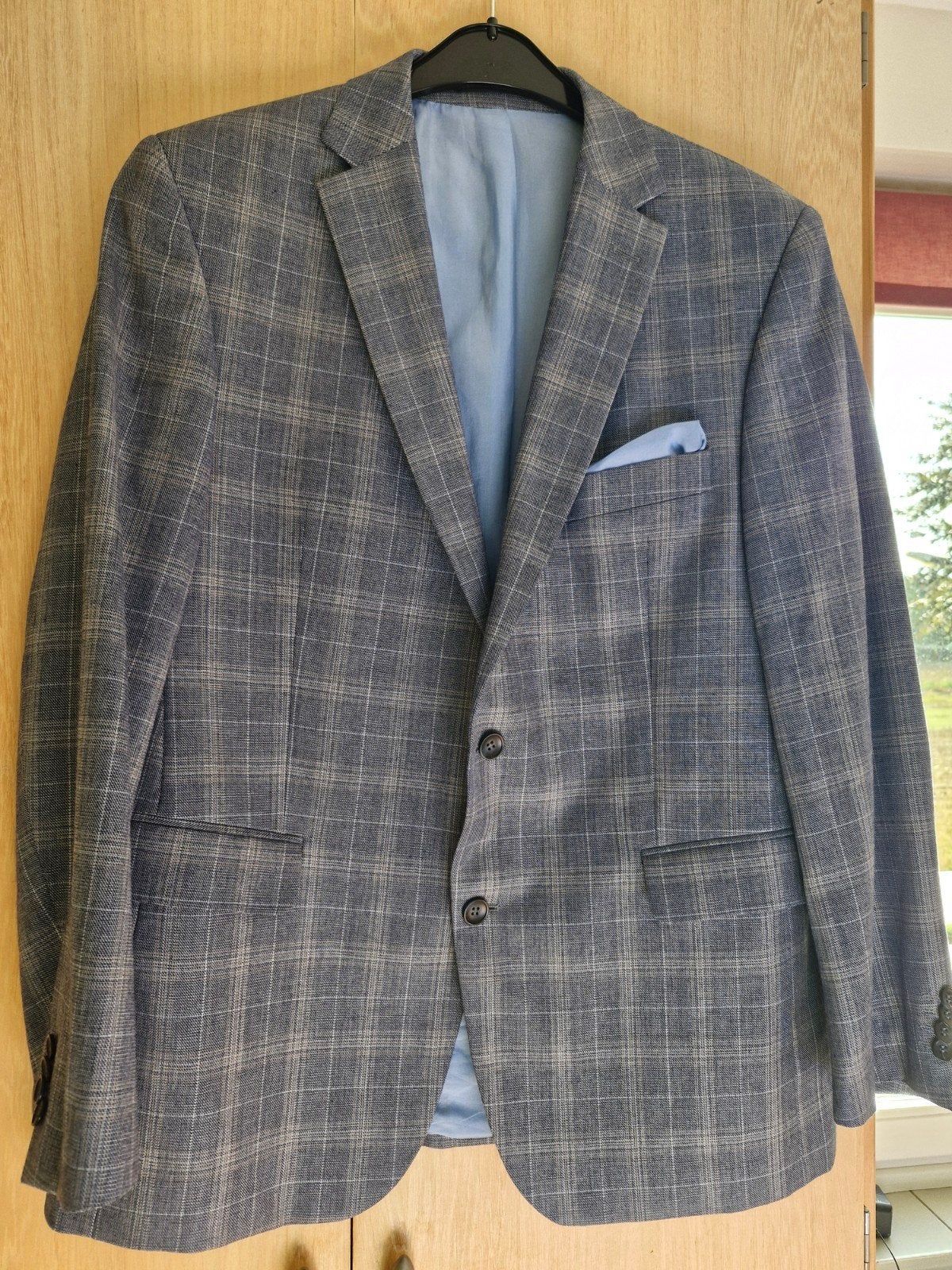 Carl Gross Silky Wool Colbert - Maat L, Kleding | Heren, Kostuums en Colberts, Maat 52/54 (L), Carl Gross, Blauw, Ophalen of Verzenden