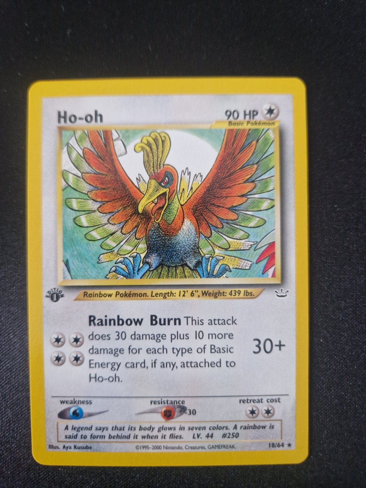 Ho-Oh 1st edition non holo. Pokémon tcg collect Neo series, Ophalen of Verzenden, Zo goed als nieuw, Losse kaart