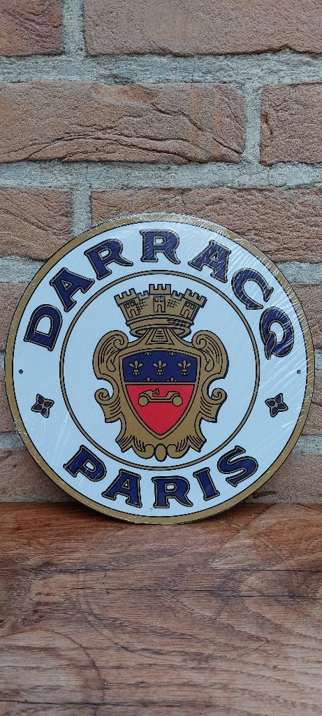 Reclamebord automerk Darracq Paris, Ophalen of Verzenden, Nieuw, Auto's