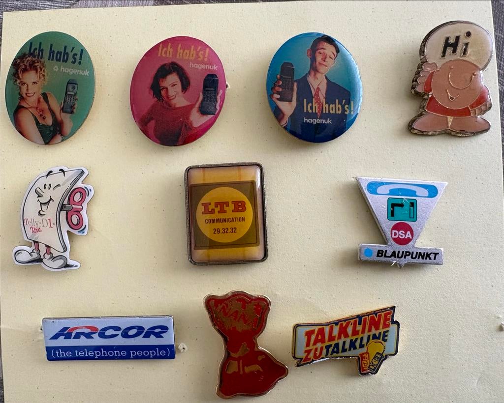 Collectie vintage reclame pins, Ophalen of Verzenden, Gebruikt