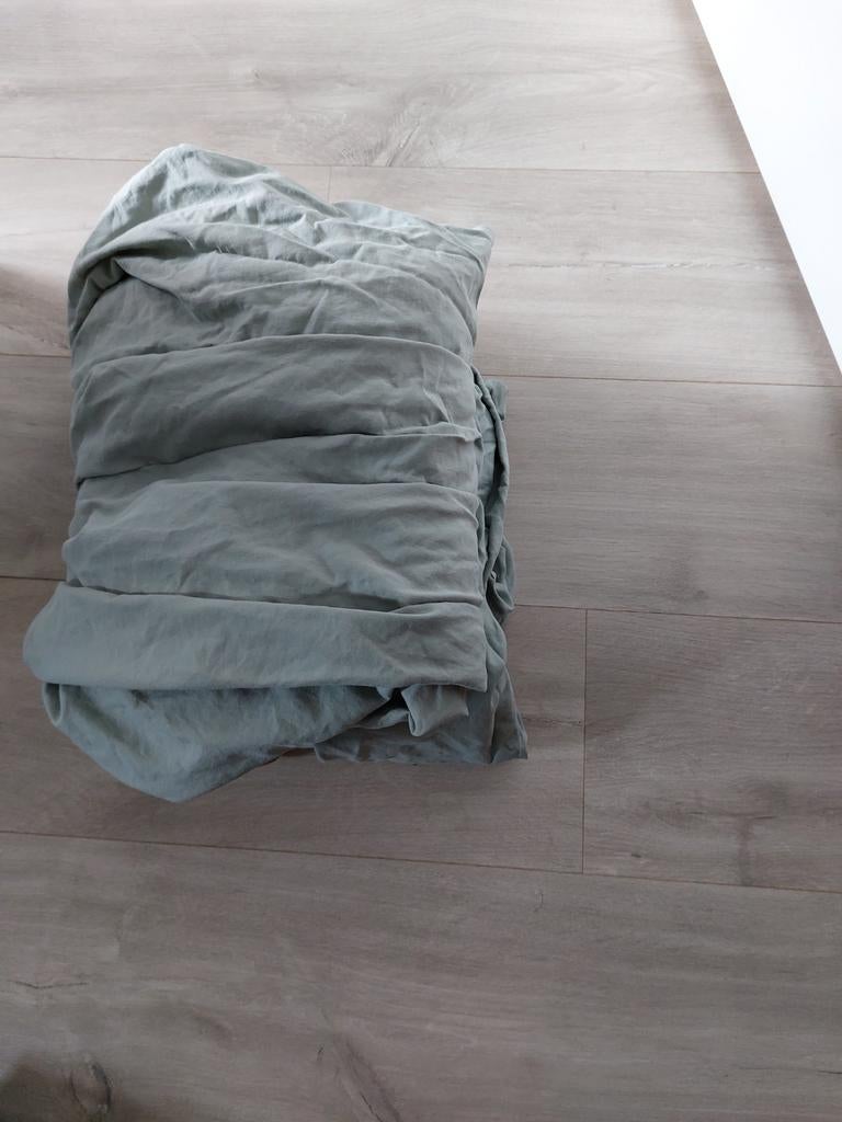 2x Yumeko 1-persoons hoeslaken 90x200, Gebruikt, 90 cm, Eenpersoons, Blauw