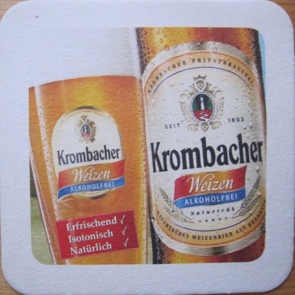 bierviltje Krombacher Weizen, Ophalen of Verzenden, Zo goed als nieuw, Viltje(s), Overige merken