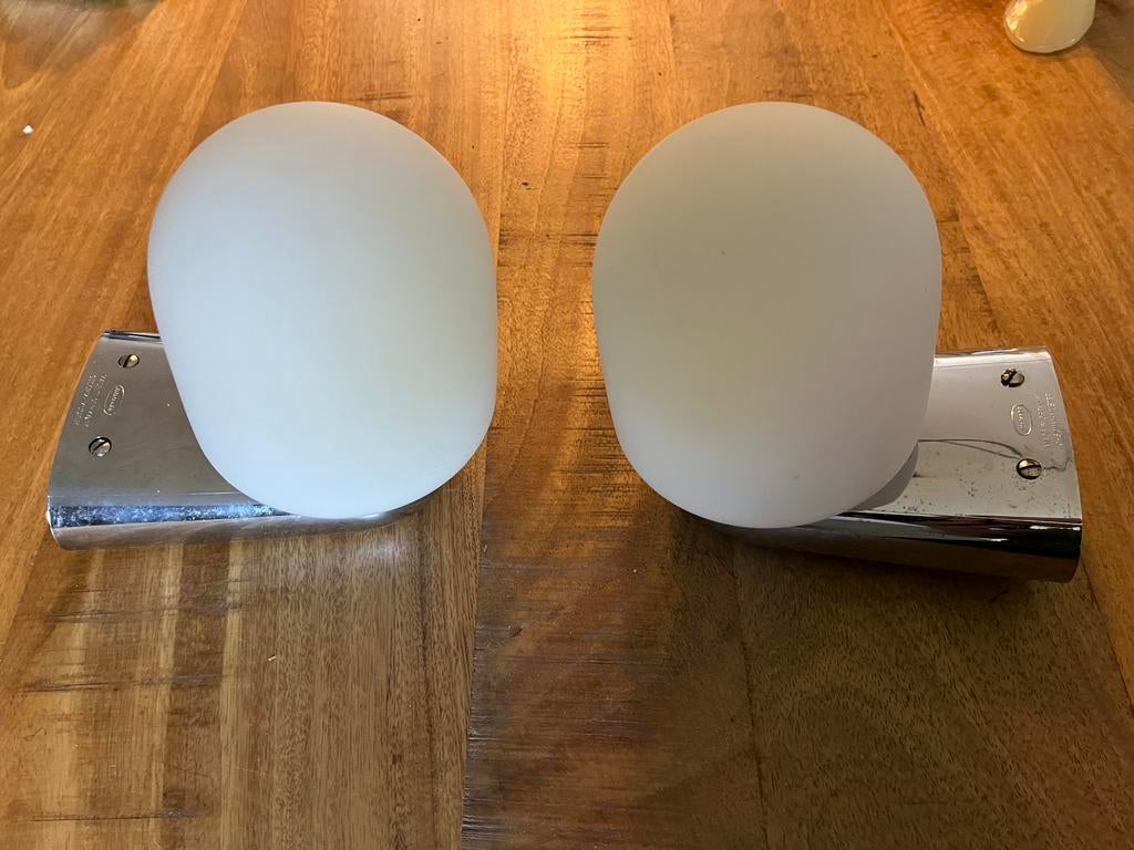 Set van 2 vintage lampen. Bsdkamerlamp. Retro Dietsche lamp, Ophalen of Verzenden, Zo goed als nieuw