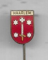 HAAREM WAPEN LOGO SPELD, Ophalen of Verzenden, Gebruikt, Stad of Land, Speldje of Pin