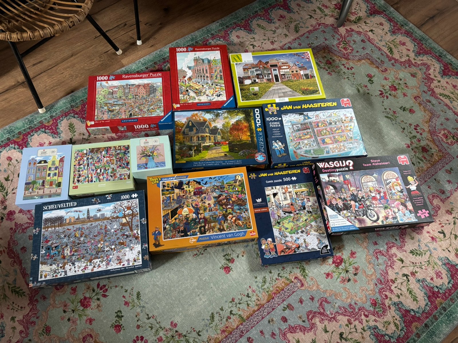 Puzzels allemaal 1 keer gelegd. Zie prijs in beschrijving, Ophalen of Verzenden, 500 t/m 1500 stukjes, Zo goed als nieuw, Legpuzzel