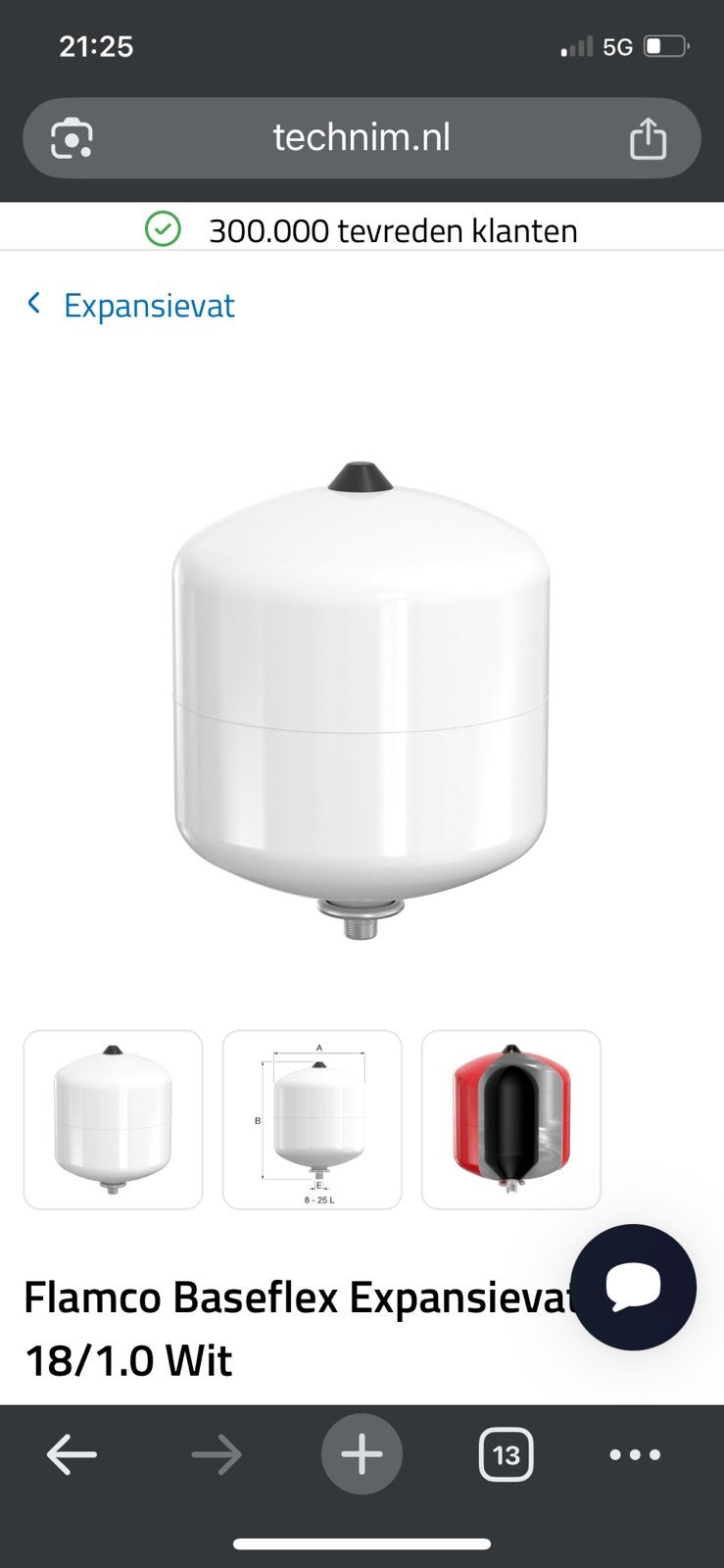 Expansievat (nieuw), Ophalen, Nieuw, Minder dan 3 jaar oud, Minder dan 20 liter