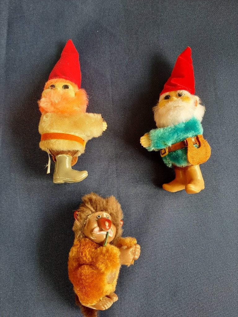 Vintage David de kabouter clipfiguren , trol en drinkbeker., Ophalen of Verzenden, Gebruikt