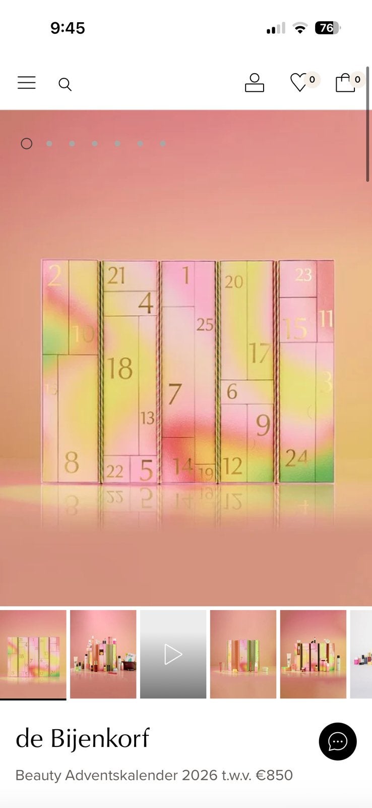 Bijenkorf adventskalender 2026, Ophalen of Verzenden, Nieuw, Overige typen