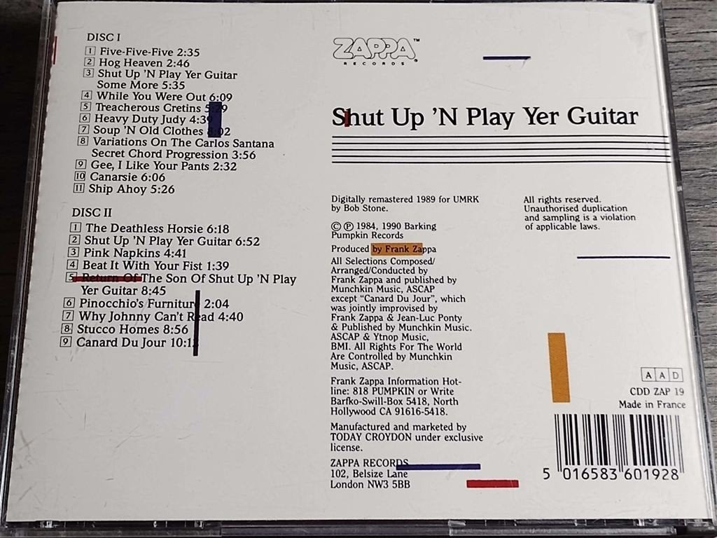 Frank Zappa ‎- Shut Up \'n Play Yer Guitar [2CD], Ophalen of Verzenden, Zo goed als nieuw, Poprock