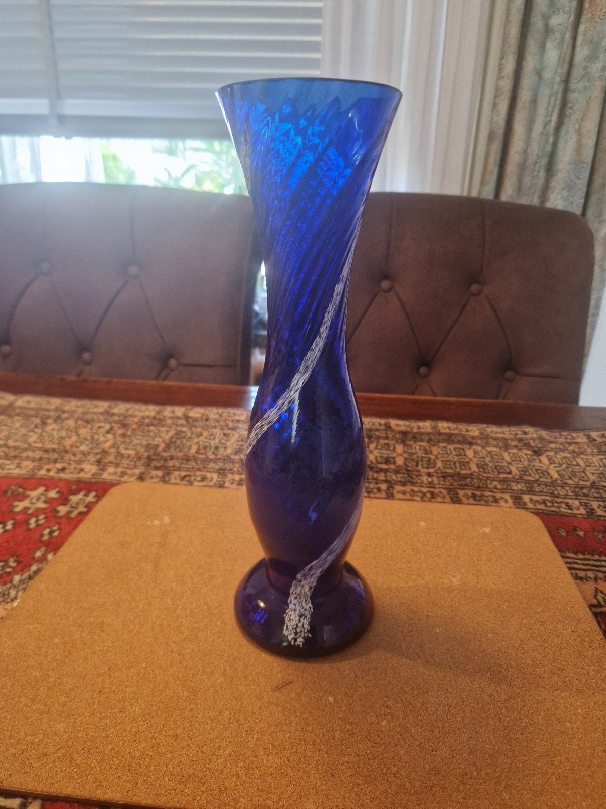 Vintage baluster vaas blauw murano glas  uit de jaren 70, Ophalen of Verzenden