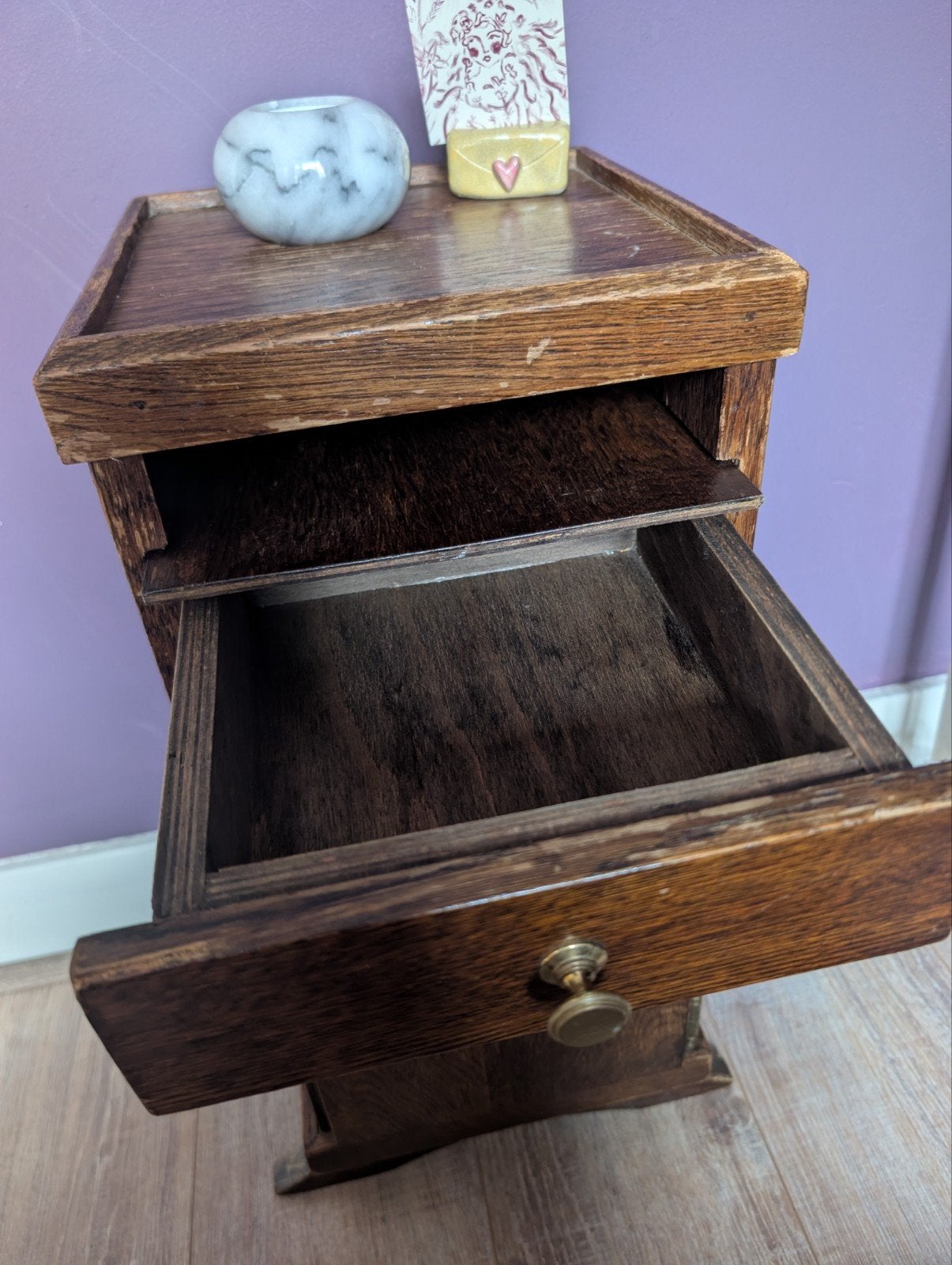 Foto 3 van Vintage houten nachtkastje - Opknapper