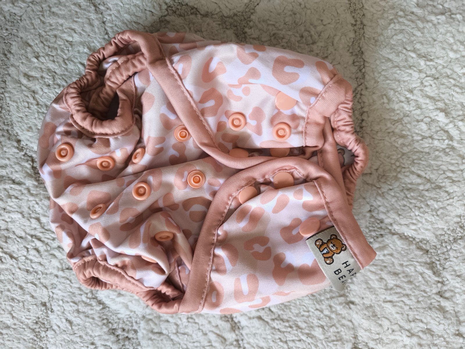 Nieuw overbroekje wasbare luiers Happy Bear roze panter, Ophalen of Verzenden, Nieuw