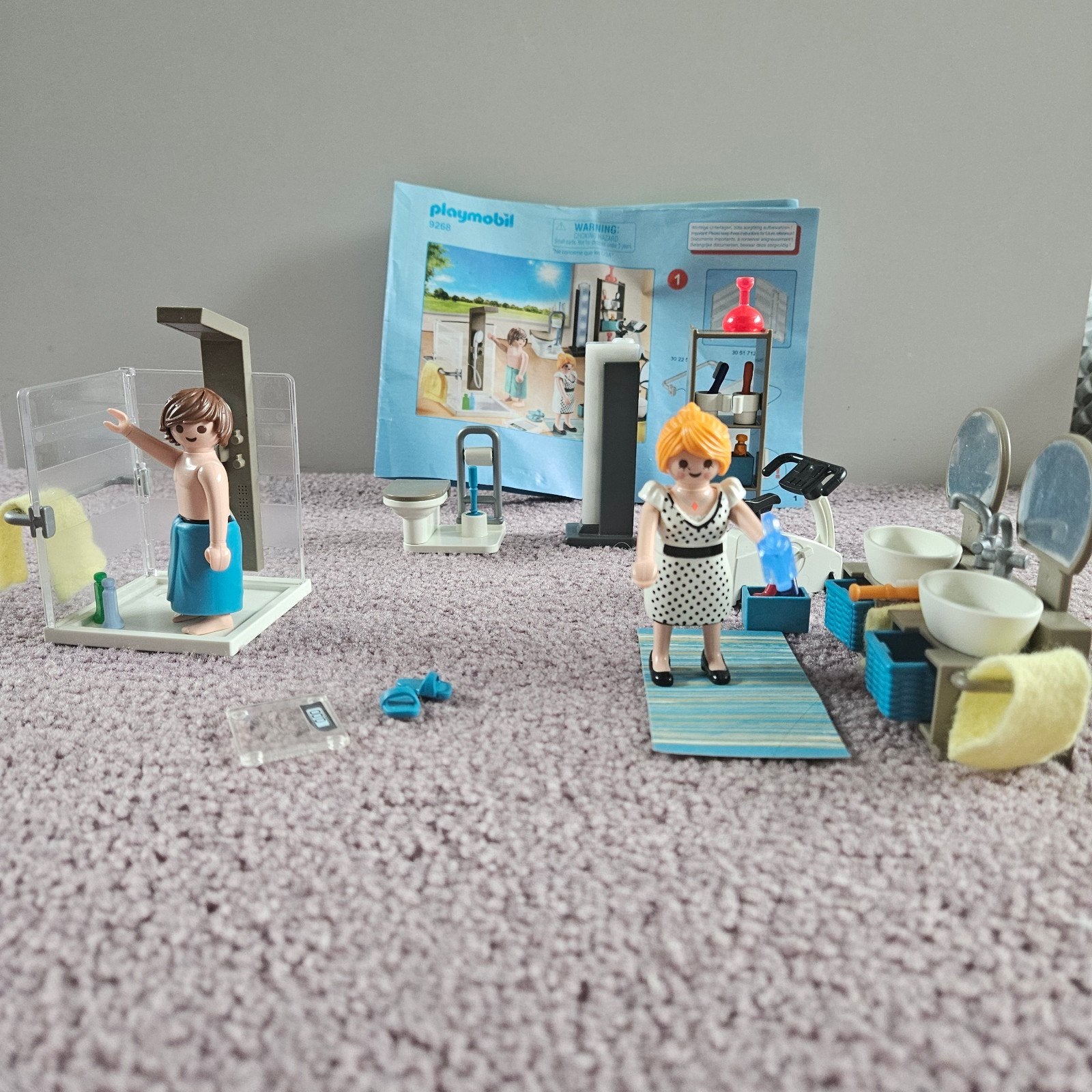 Playmobil badkamer met douche 9268, Ophalen of Verzenden, Gebruikt