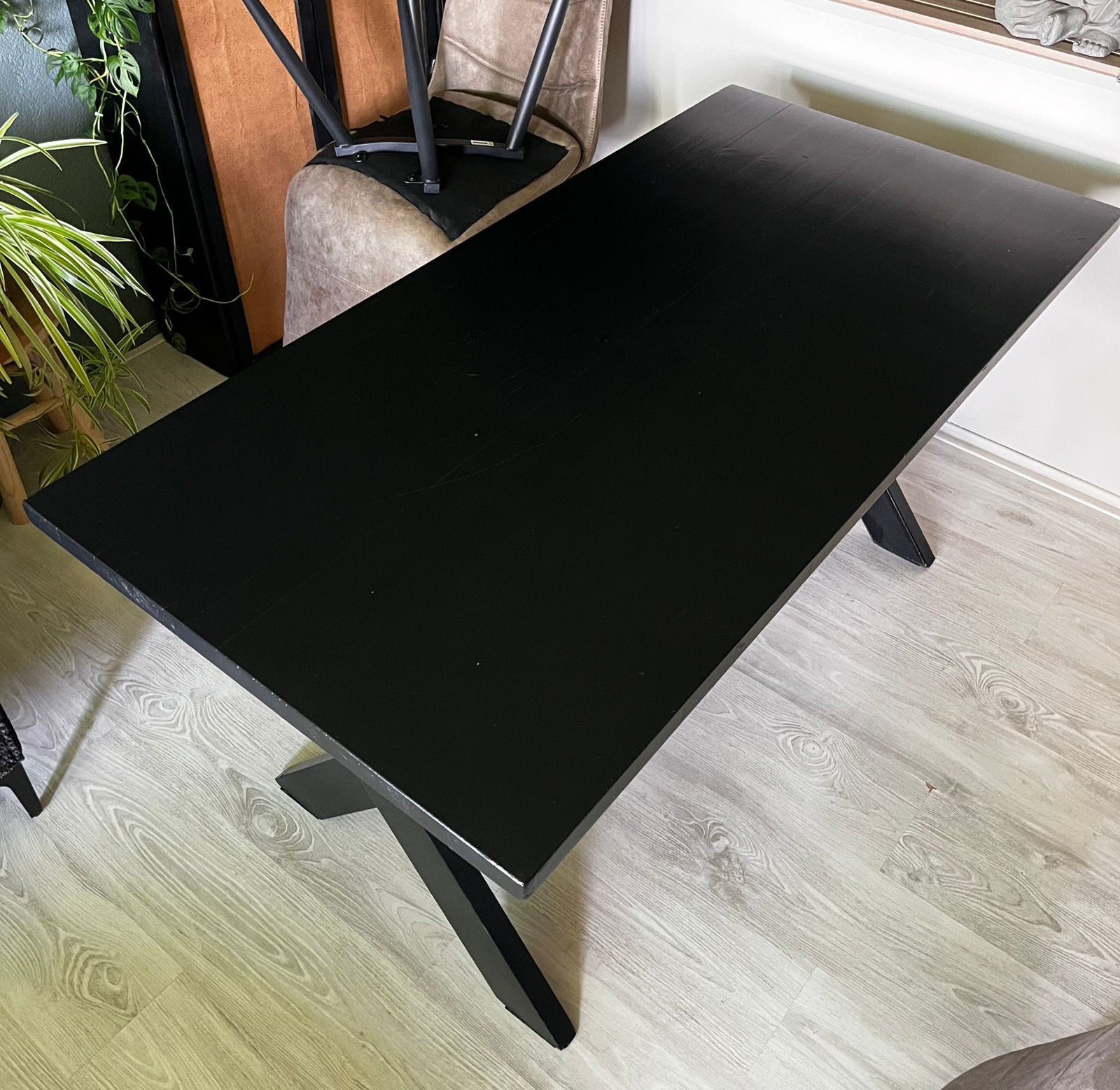 Eettafel hout zwart, Ophalen, Gebruikt, 100 tot 150 cm, 50 tot 100 cm