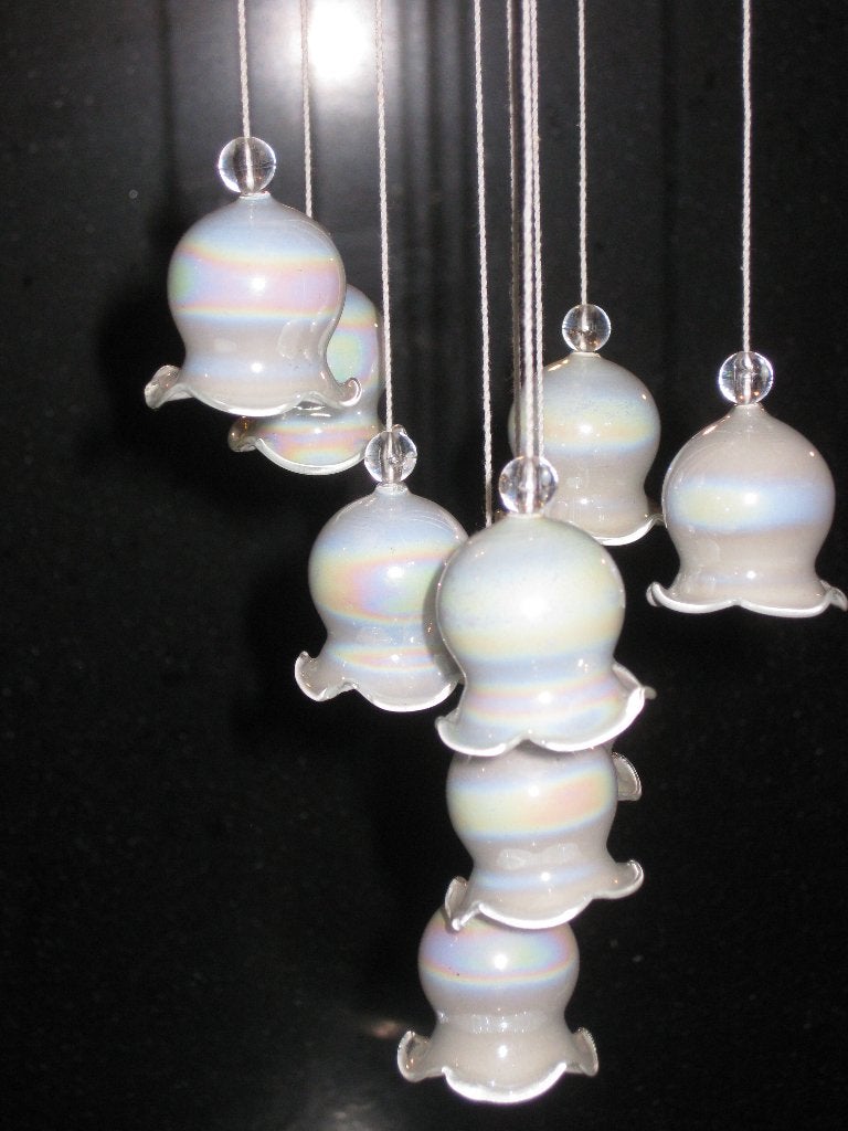 Mobile Glas Lelietjes Van Dalen / Klokjes Parelmoer, Antiek en Kunst, Ophalen